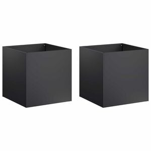 vidaXL Cache-pot de jardin 2 pc Noir 35 x 35 x 35 cm