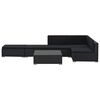 vidaXL Salon de jardin 6 pcs avec coussins r&eacute;sine tress&eacute;e noir