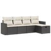 vidaXL Salon de jardin 5 pcs avec coussins noir r&eacute;sine tress&eacute;e
