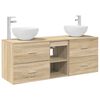 vidaXL Ensemble d'armoire de salle de bain 3 pc Ch&ecirc;ne Sonoma
