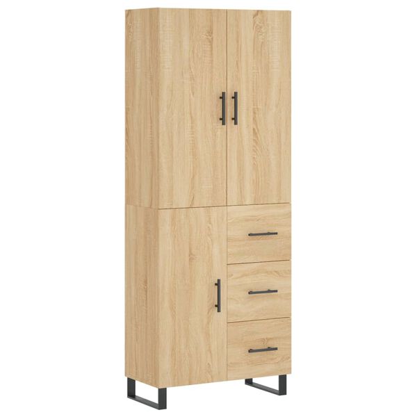 vidaXL Buffet haut Ch&ecirc;ne sonoma 69,5x34x180 cm Bois d'ing&eacute;nierie