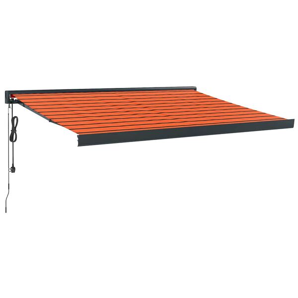 vidaXL Auvent r&eacute;tractable orange et marron 3x2,5 m tissu et aluminium