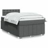 vidaXL Sommier &agrave; lattes de lit avec matelas gris fonc&eacute; 120x190cm tissu