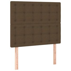 vidaXL T&ecirc;te de lit marron fonc&eacute; 80x5x118/128 cm Tissu