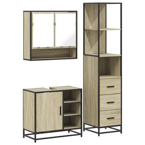 vidaXL Ensemble de meubles de salle de bain 3 pcs ch&ecirc;ne sonoma