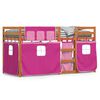 vidaXL Lit superpos&eacute; sans matelas marron et rose 90x200 cm bois de pin massif