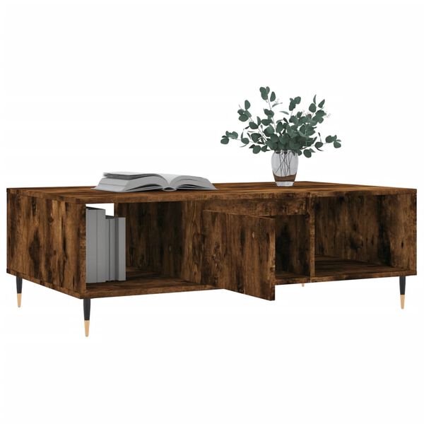 vidaXL Table basse chêne fumé 104x60x35 cm bois d'ingénierie