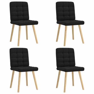 vidaXL Chaises &agrave; manger lot de 4 noir tissu