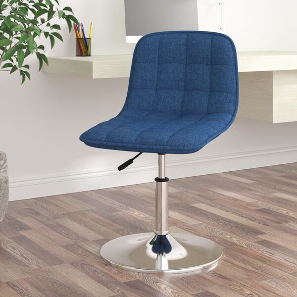 vidaXL Chaise pivotante de salle &agrave; manger Bleu Tissu