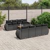vidaXL Salon de jardin 9 pcs avec coussins noir résine tressée