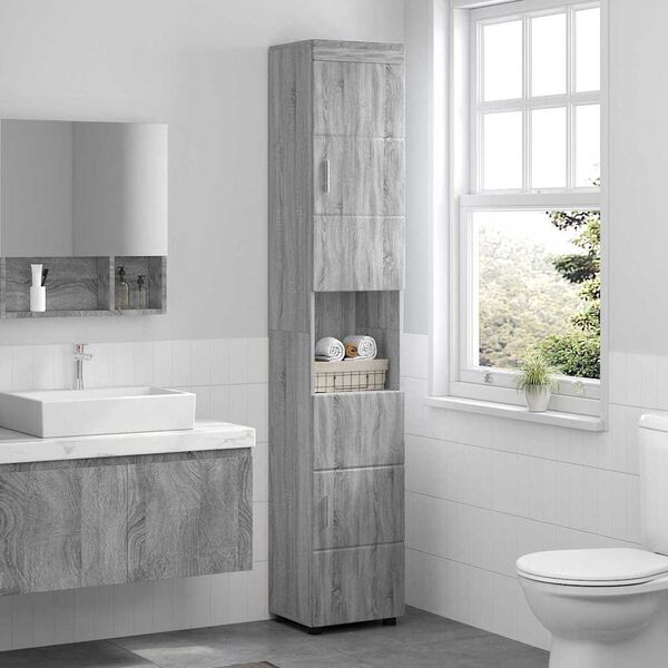 vidaXL Ensemble d'armoire de salle de bain TULUM Gris Sonoma
