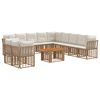 vidaXL Ensemble de canap&eacute; de jardin 12 pc Blanc Naturel et Cr&egrave;me