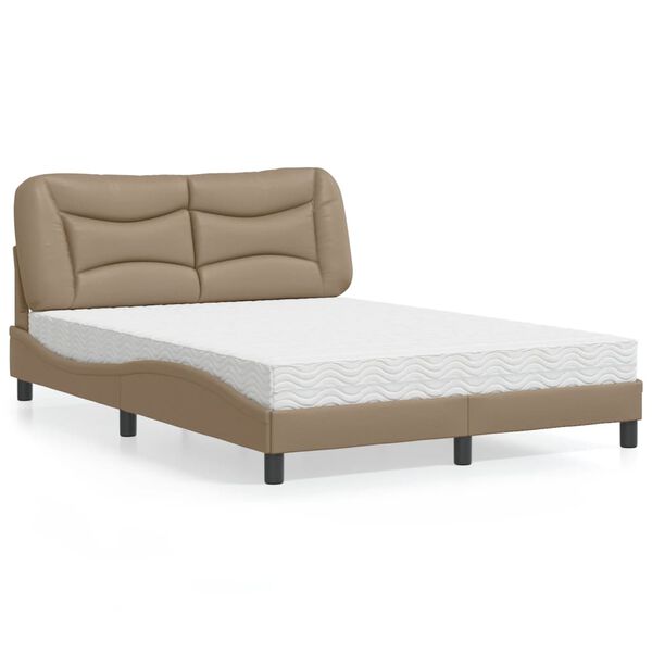 vidaXL Lit avec matelas Hvar cappuccino 120x200 cm similicuir