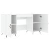 vidaXL Bureau Blanc brillant 140x50x75 cm Bois d'ingénierie