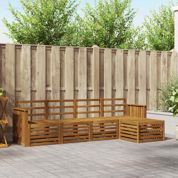 vidaXL Ensembles de canap&eacute;s 5 pcs Naturel Bois d'Acacia Massif