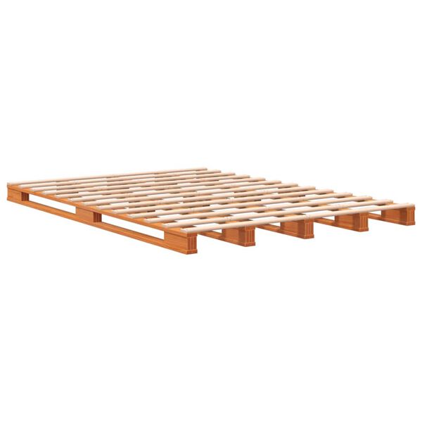 vidaXL Lit de palette sans matelas cire marron 140x200 cm pin massif