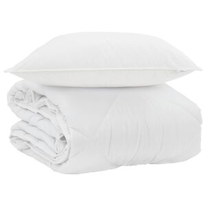 vidaXL Duvet d'&eacute;t&eacute; simple avec oreiller 2 pcs Blanc Microfibre