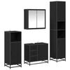 vidaXL Ensemble de mobilier de salle de bain 4 pi&egrave;ces Ch&ecirc;ne noir
