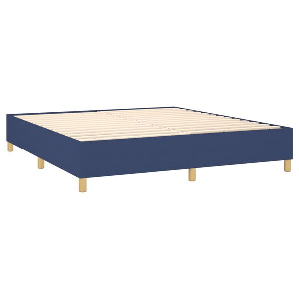 vidaXL Sommier &agrave; lattes de lit avec matelas Bleu 160x200 cm Tissu