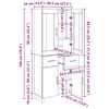 vidaXL Haut Armoire avec tiroir Ch&ecirc;ne artisanal 69,5 x 34 x 180 cm