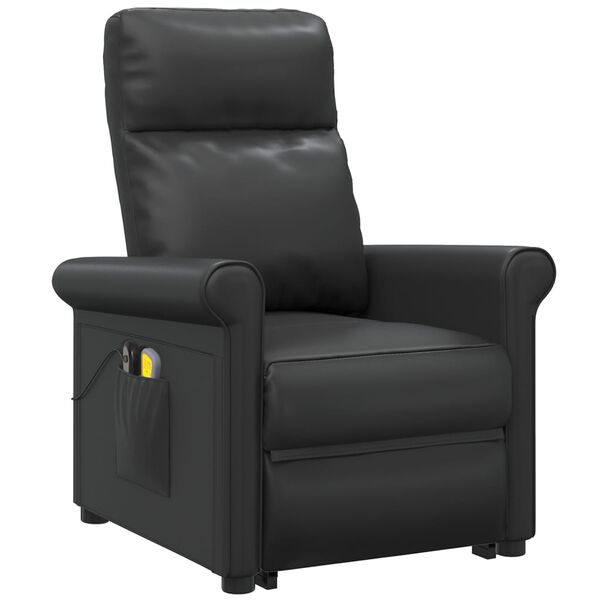 vidaXL Fauteuil de massage Noir Similicuir