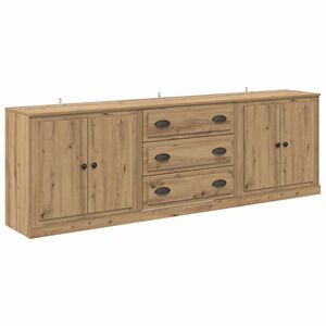 vidaXL Buffets avec tiroir 3 pcs Ch&ecirc;ne artisanal 210 x 35,5 x 67,5 cm