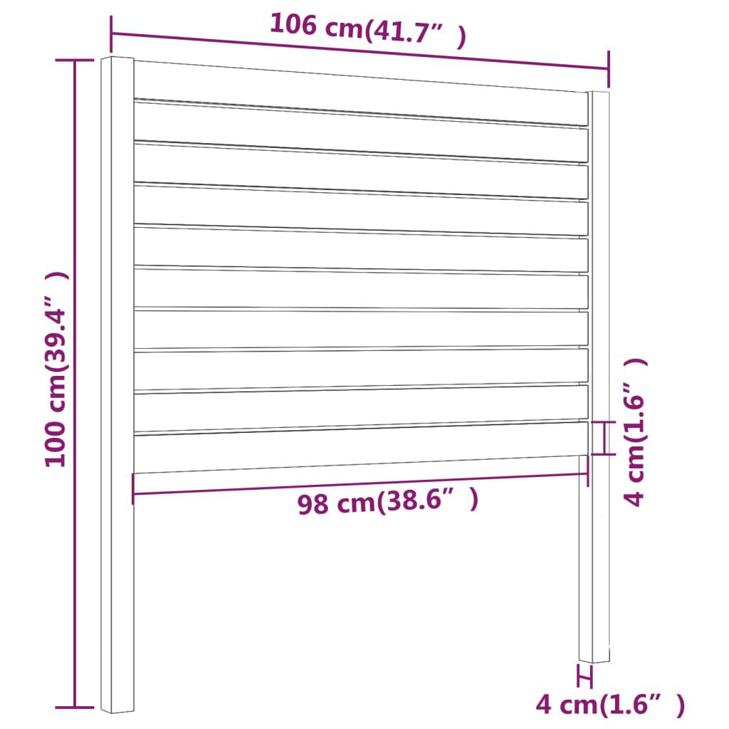 vidaXL Tête de lit 106x4x100 cm Bois massif de pin
