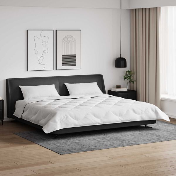 vidaXL Duvet d'hiver avec oreiller 3 pcs Blanc Microfibre