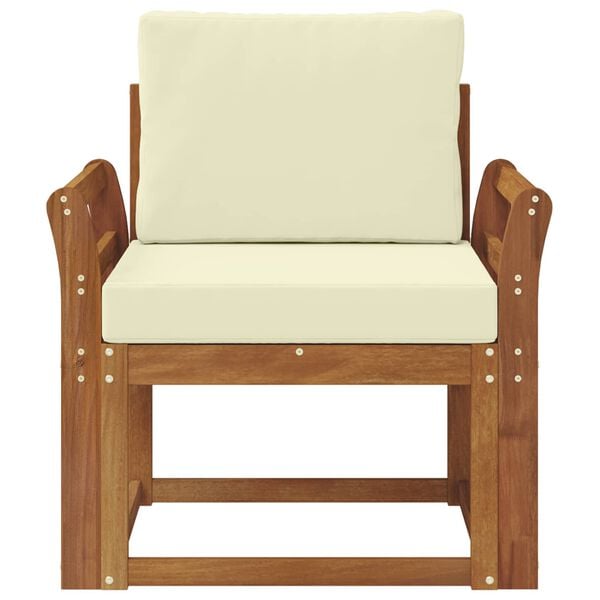 vidaXL Canap&eacute; d&rsquo;ext&eacute;rieur Bois d'acacia massif et polyester Naturel