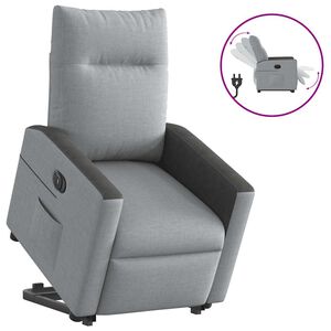 vidaXL Fauteuil inclinable &eacute;lectrique gris clair tissu