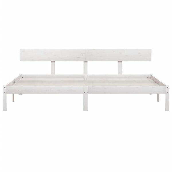 vidaXL Cadre de lit sans matelas blanc bois massif