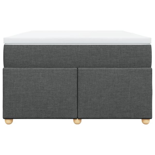 vidaXL Sommier &agrave; lattes de lit avec matelas Gris fonc&eacute; 120x200cm Tissu