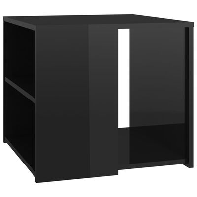vidaXL Table d'appoint Noir brillant 50x50x45 cm Aggloméré