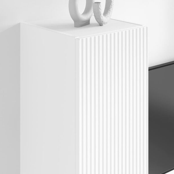 vidaXL Meuble TV mural Blanc 30 x 31 x 100 cm Bois d'ing&eacute;nierie