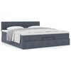 VidaXL Cadre de lit ottoman avec matelas gris fonc&eacute; 160x200 cm velours