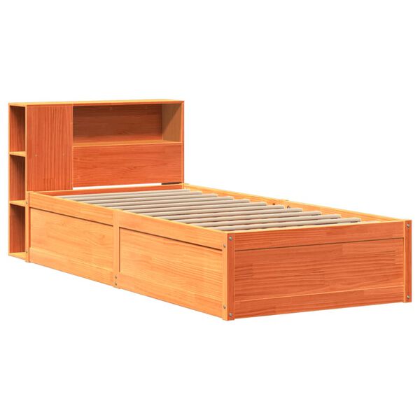 vidaXL Cadre de lit sans matelas cire marron 75x190 cm bois pin massif