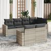 vidaXL Salon de jardin avec coussins 7 pcs gris clair r&eacute;sine tress&eacute;e