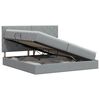 vidaXL Lit avec rangement et matelas Gris clair 200 x 200 cm tissu