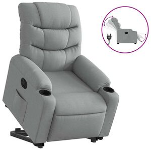 vidaXL Fauteuil inclinable &eacute;lectrique gris clair tissu
