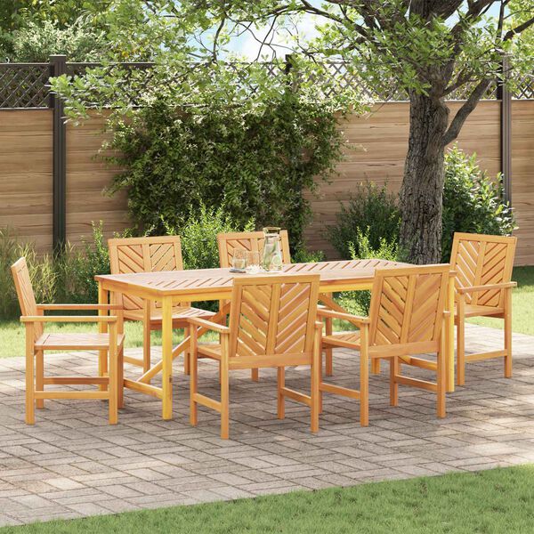 vidaXL Ensemble de salle &agrave; manger pour jardin 7 pcs Marron