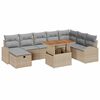 vidaXL Ensemble de canap&eacute; de jardin avec coussin 9 pcs Beige polyrotin