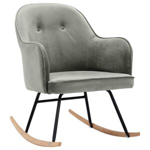 vidaXL Chaise &agrave; bascule Gris Velours