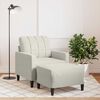 vidaXL Fauteuil avec repose-pied Crème 60 cm Velours