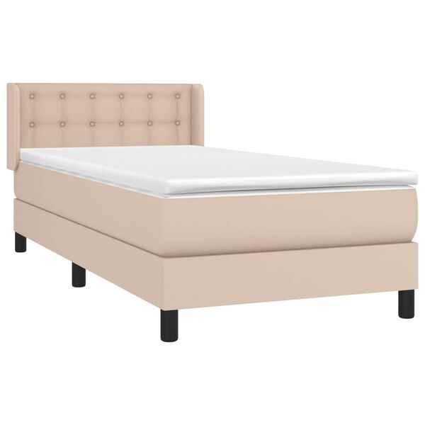 vidaXL Sommier à lattes de lit avec matelas Cappuccino 100x200 cm