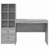vidaXL Bureau avec tiroir 2 pcs Gris Sonoma
