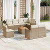 vidaXL Salon de jardin avec coussins 9 pcs beige r&eacute;sine tress&eacute;e