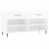 vidaXL Banc &agrave; chaussures blanc brillant 102x35x55 cm bois d'ing&eacute;nierie