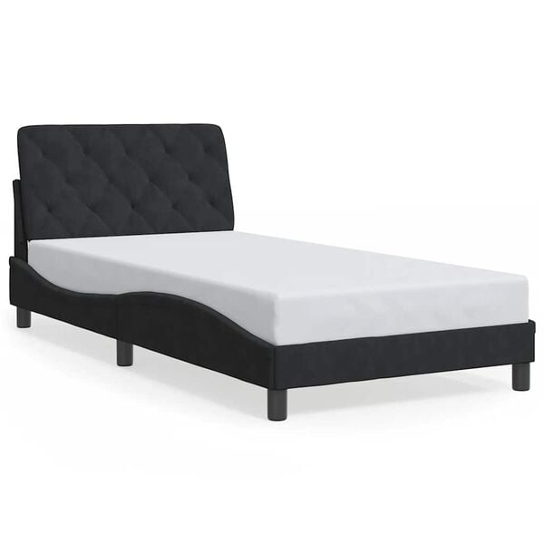 vidaXL Cadre de lit sans matelas noir 100x200 cm velours