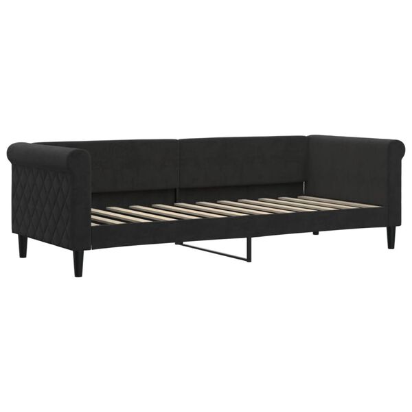 vidaXL Lit de jour avec matelas noir 80x200 cm velours