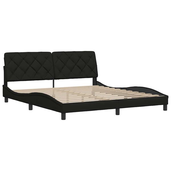 vidaXL Cadre de lit sans matelas noir 180x200 cm tissu